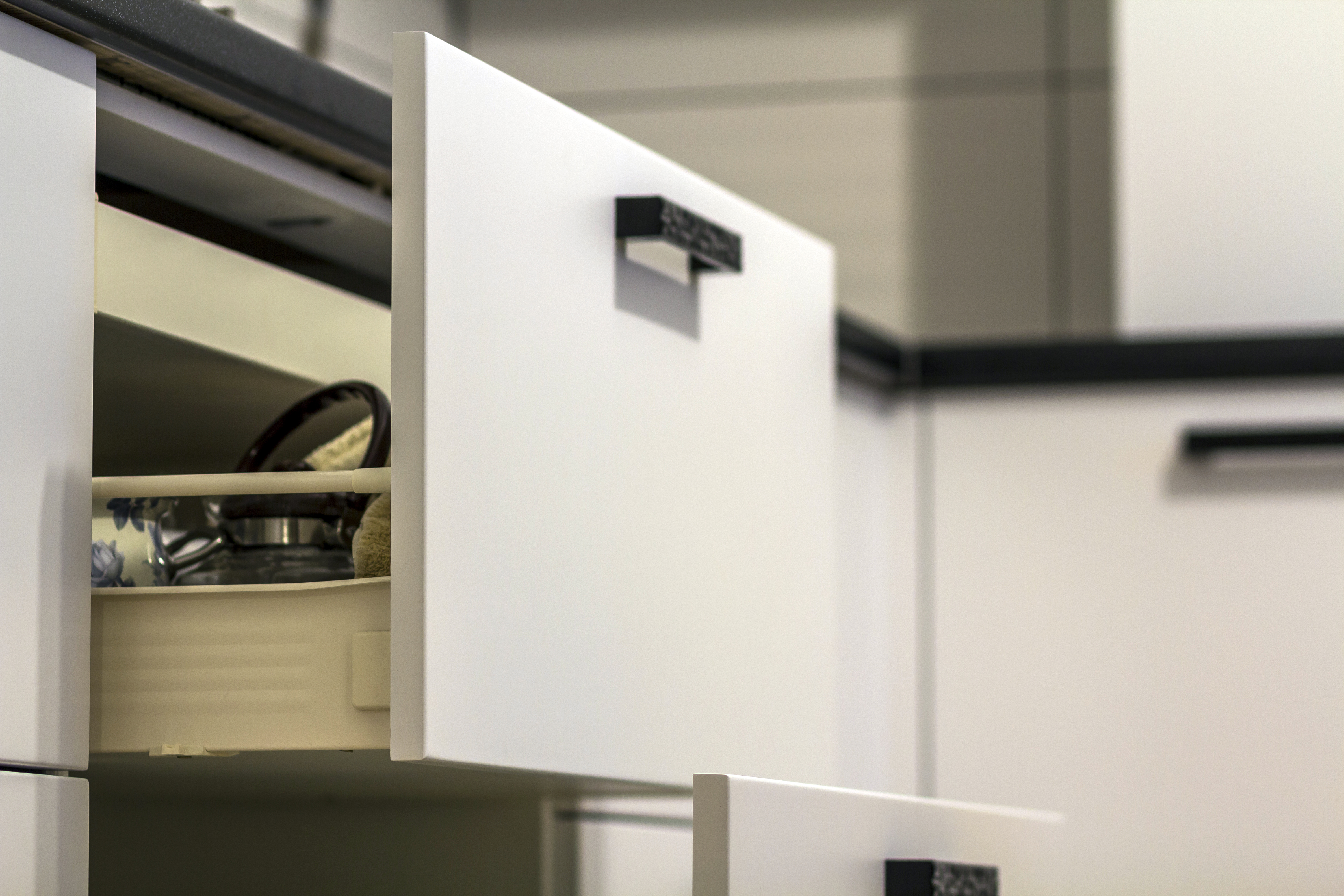 Professional cabinet installation and alignment