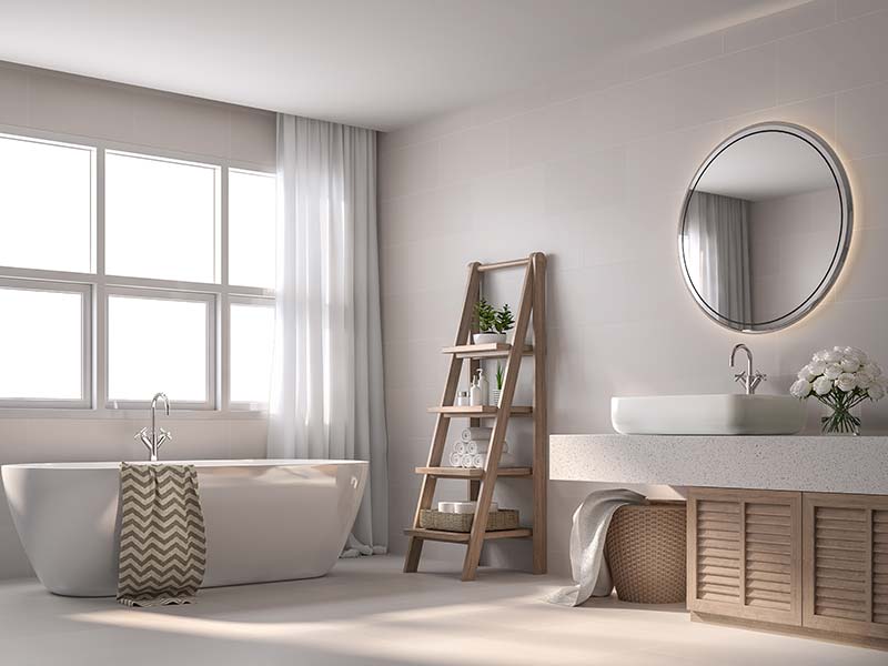 Custom bathroom features and built-in storage